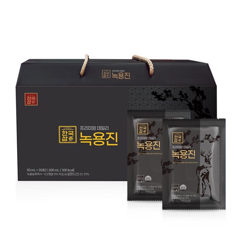 한국삼 프리미엄 데일리 녹용진, 50ml, 30포, 2박스